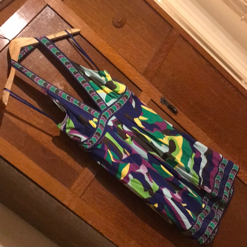 BCBG deep-v halter dress